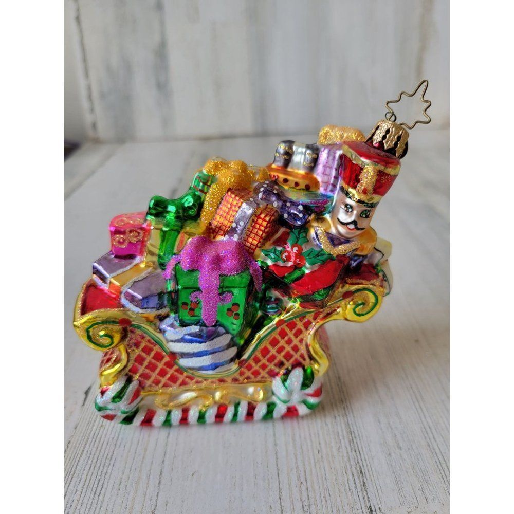Radko sleigh treasure nutcracker ornament vintage